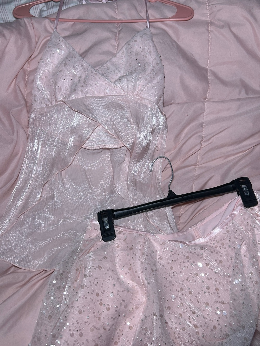 Women’s Pink Sequin & Satin Set